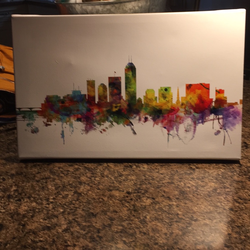 Indianapolis skyline print picture. Multi color